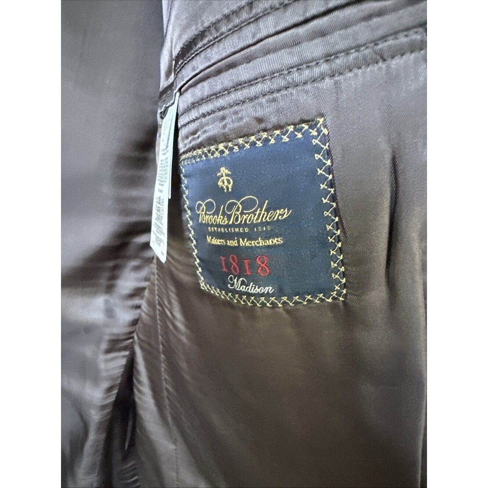 Brooks Brothers 1818 Wool Suit 46R 41W Estrato Trabaldo Togna Makers Luxury USA - Picture 4 of 12